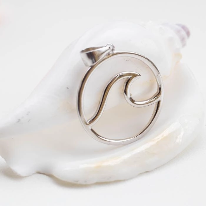 Wave & Leaf ~ Leather Choker ~ Sterling Silver 925~MN037