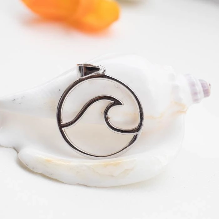 Wave Pendant ~ Sterling Silver ~ SMP049