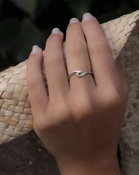 Wave Ring~ Sterling Silver 925~ SMR072