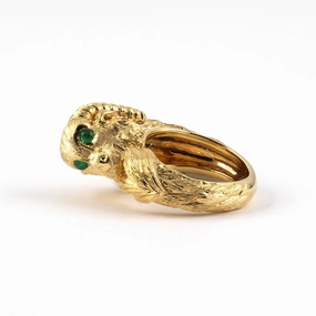 Webb Emerald & Gold Ram's Head Ring
