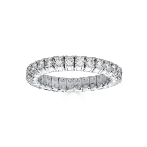 White Gold Stretch Eternity Ring with Diamonds