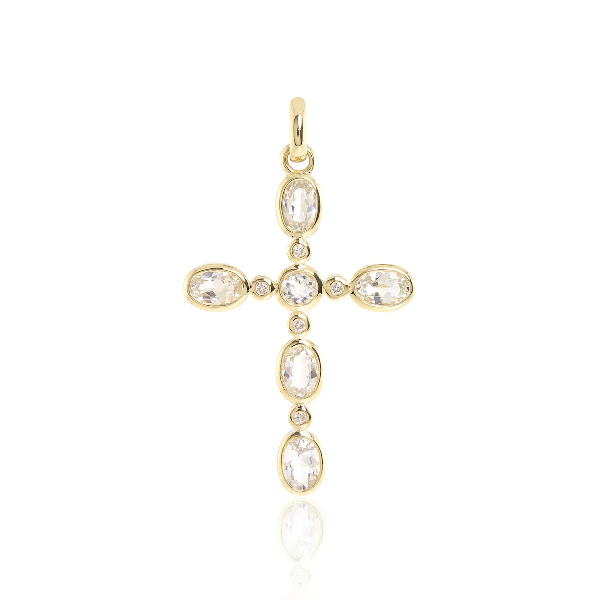 White Topaz Cross Pendant