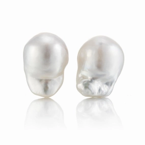 White Baroque South Sea Pearl Earrings