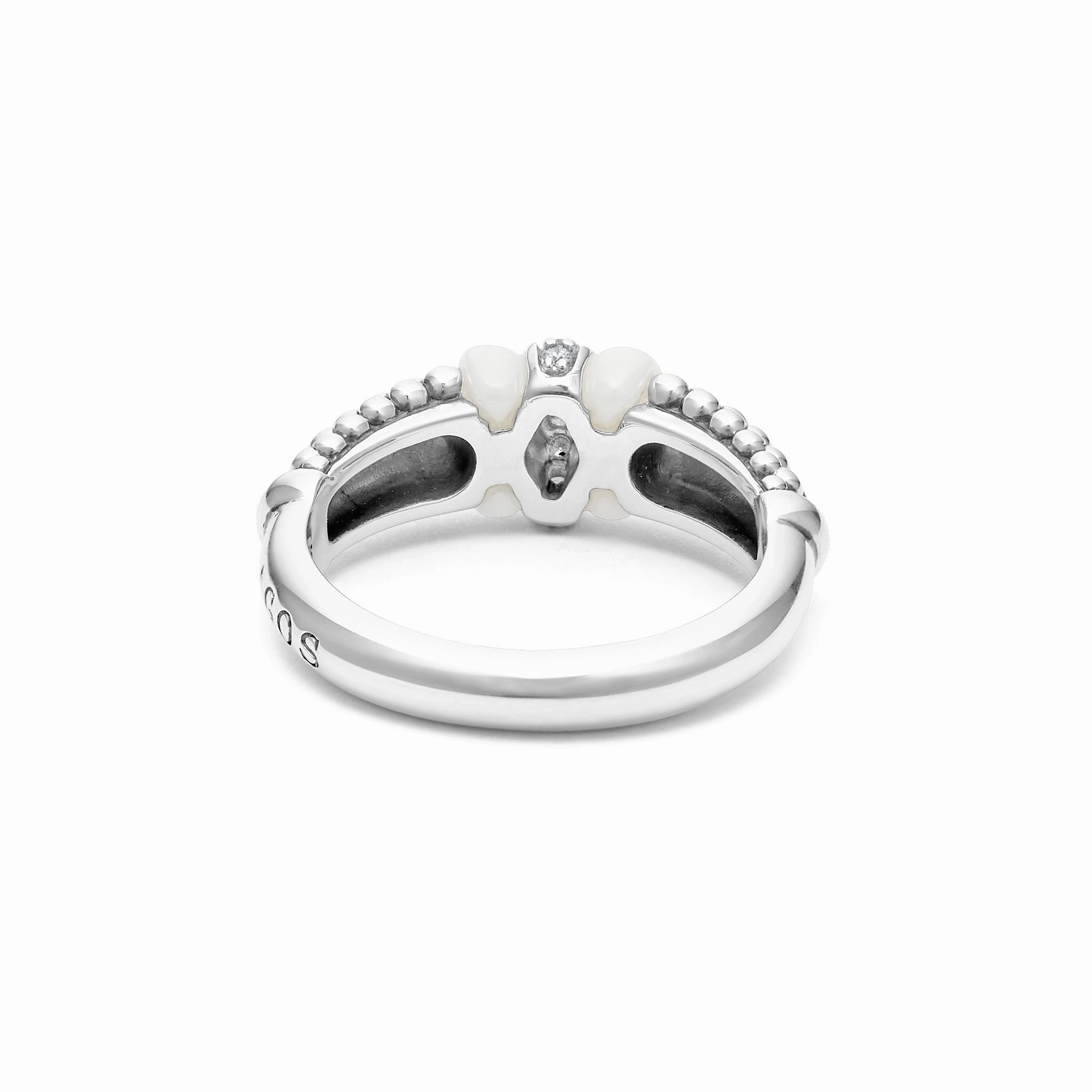 White Caviar White Ceramic and Caviar Diamond Ring