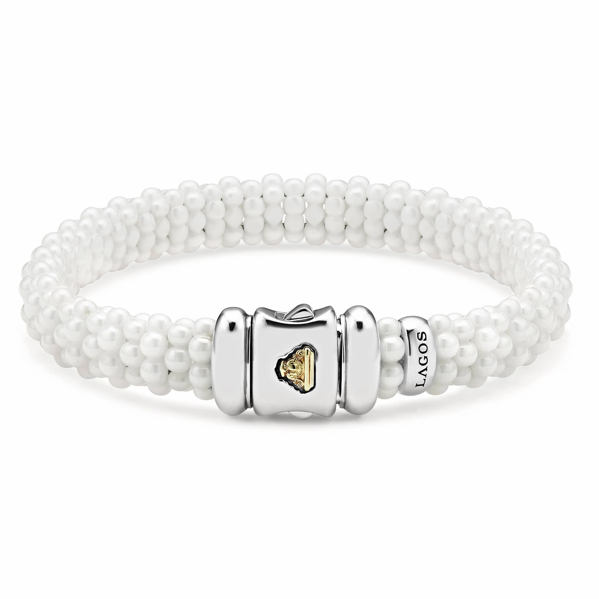 White Caviar White Ceramic Beaded Bracelet | 9mm