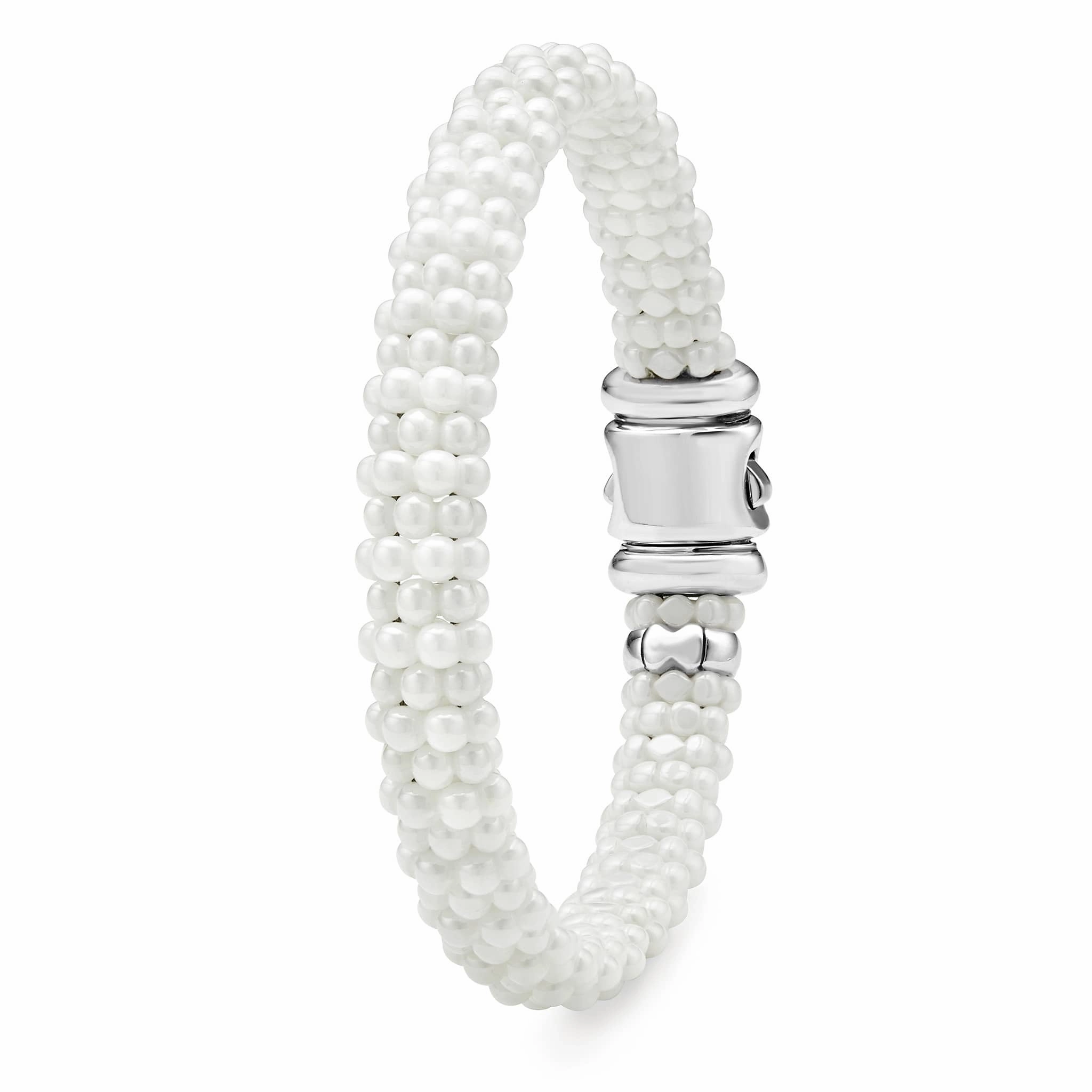White Caviar White Ceramic Beaded Bracelet | 9mm