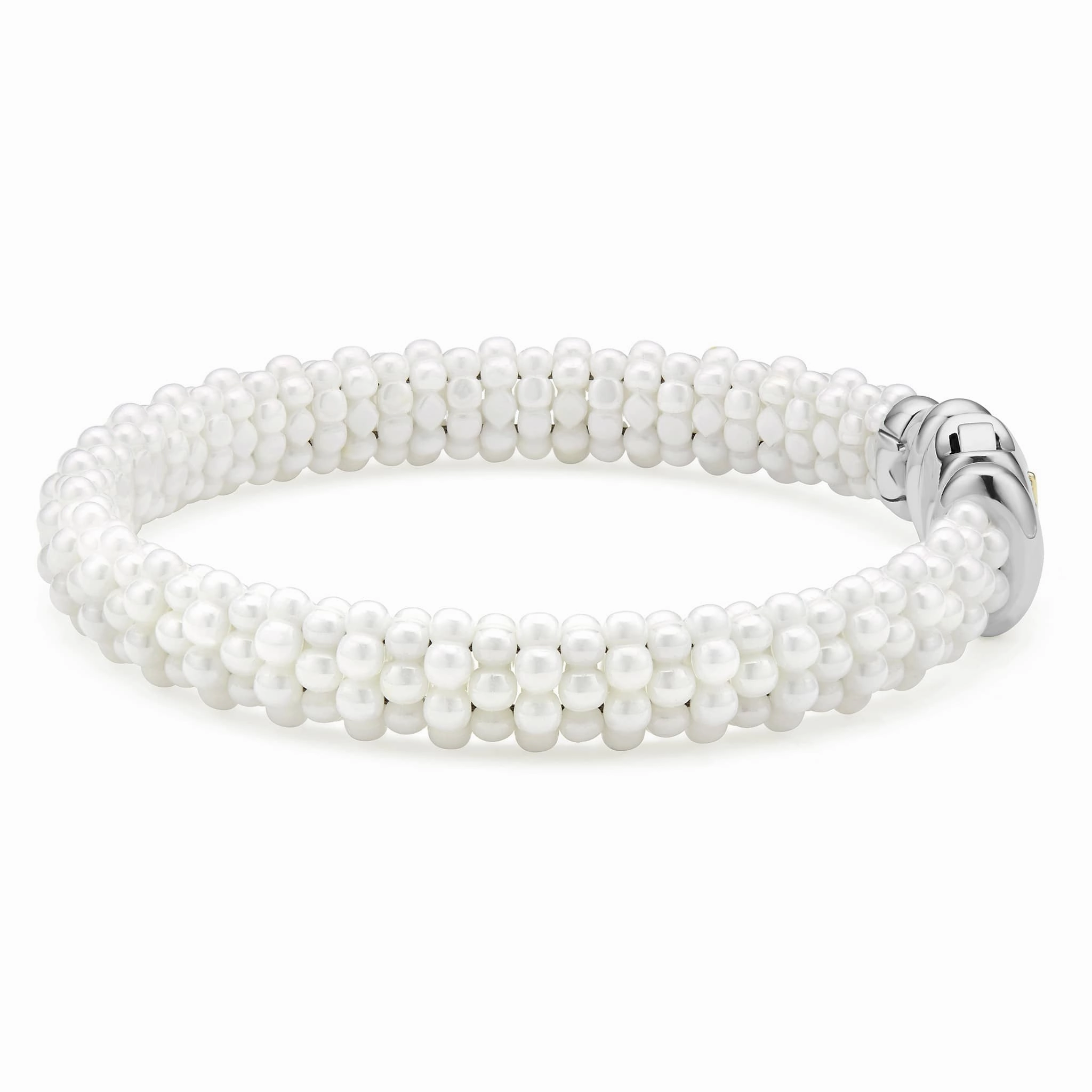 White Caviar White Ceramic Beaded Bracelet | 9mm