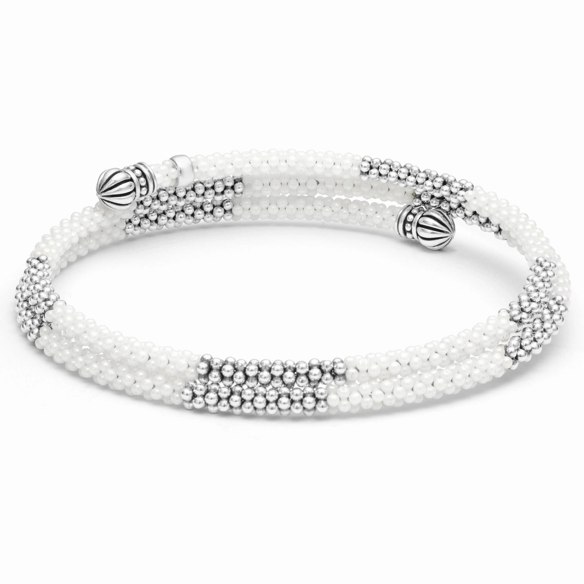 White Caviar White Ceramic Beaded Wrap Bracelet