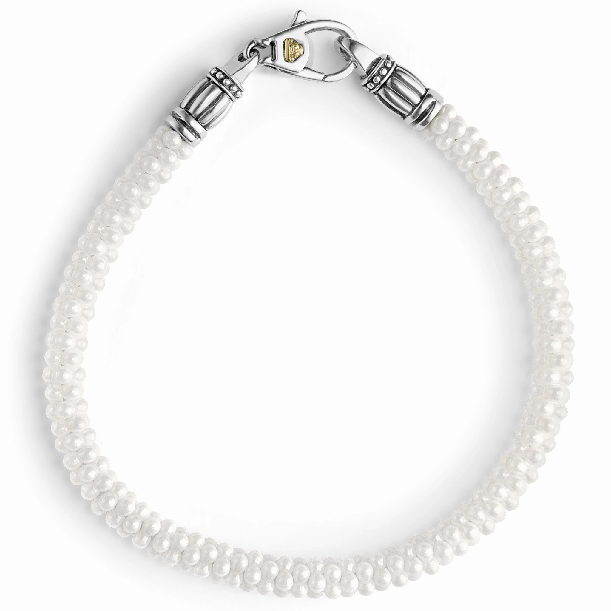 White Caviar White Ceramic Caviar Beaded Bracelet