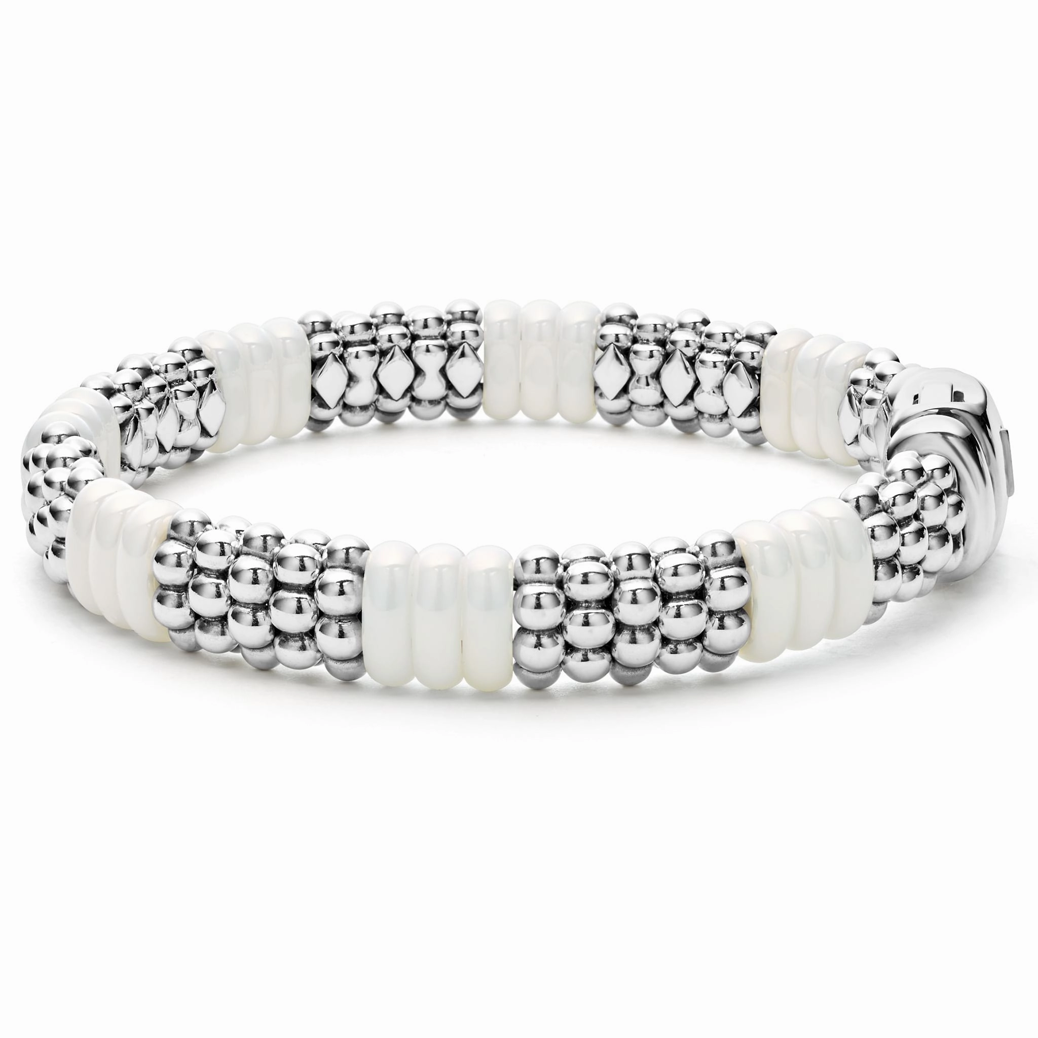 White Caviar White Ceramic Caviar Beaded Bracelet | 9mm