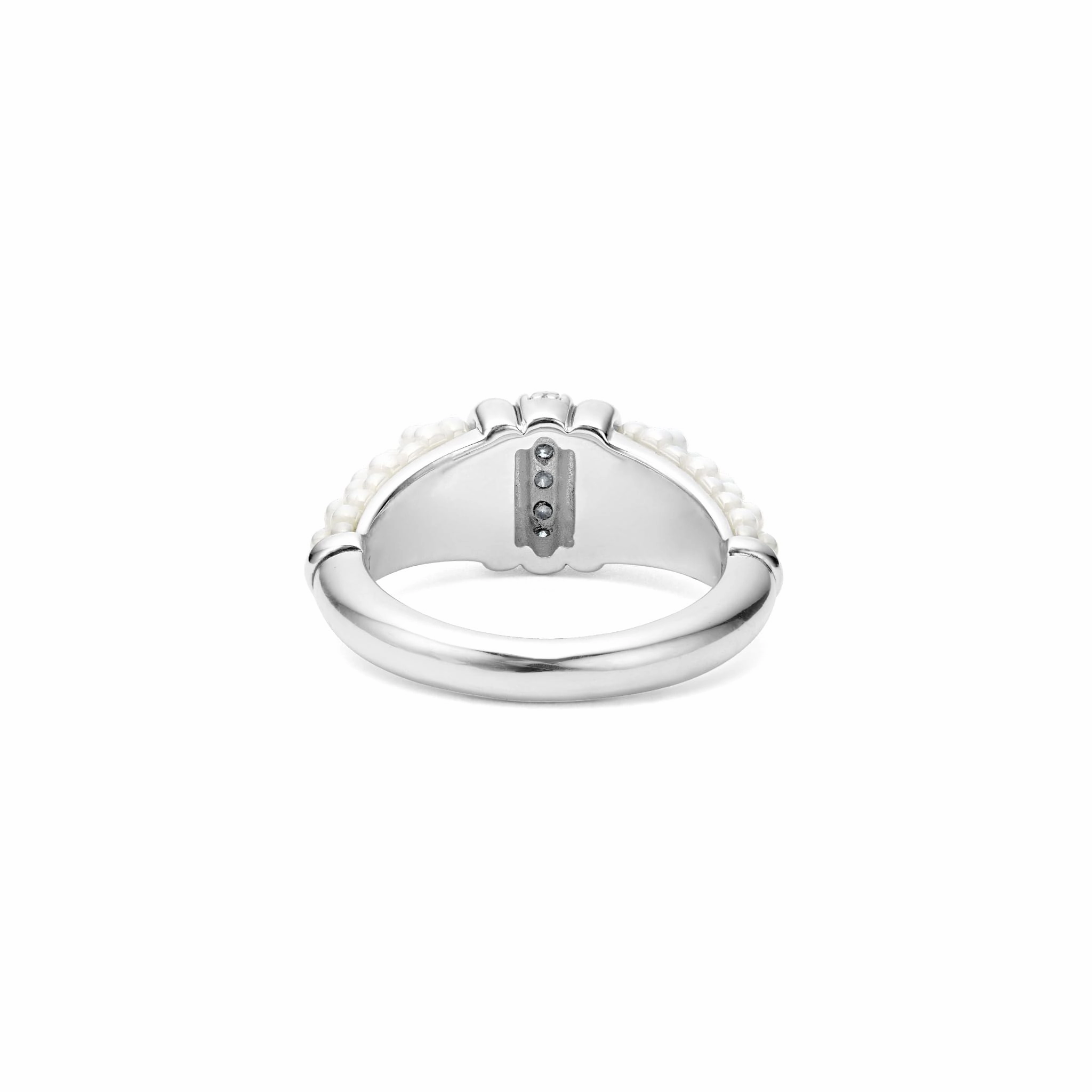 White Caviar White Ceramic Diamond Stacking Ring