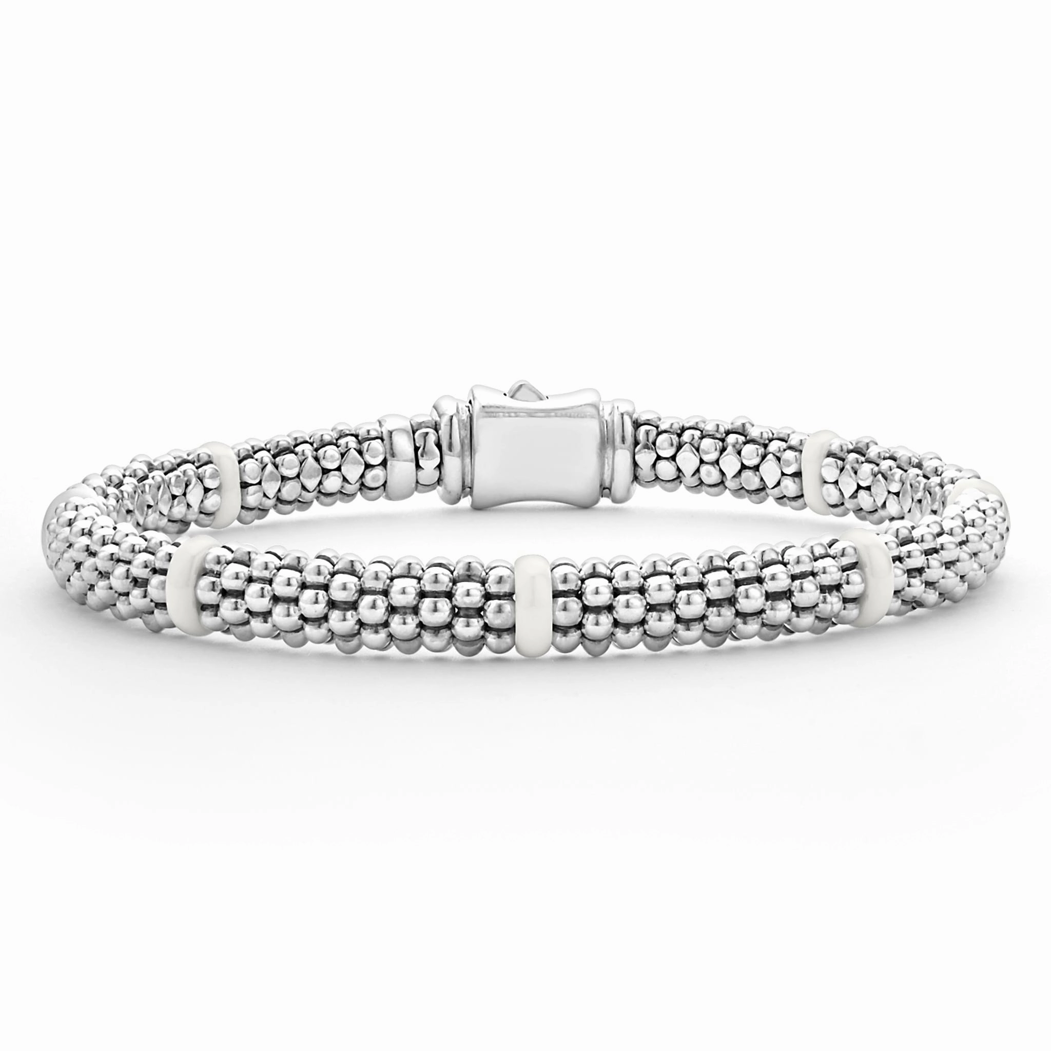 White Caviar White Ceramic Station Caviar Bracelet | 6mm