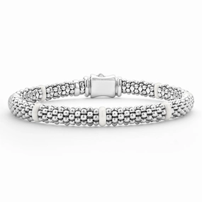 White Caviar White Ceramic Station Caviar Bracelet | 6mm