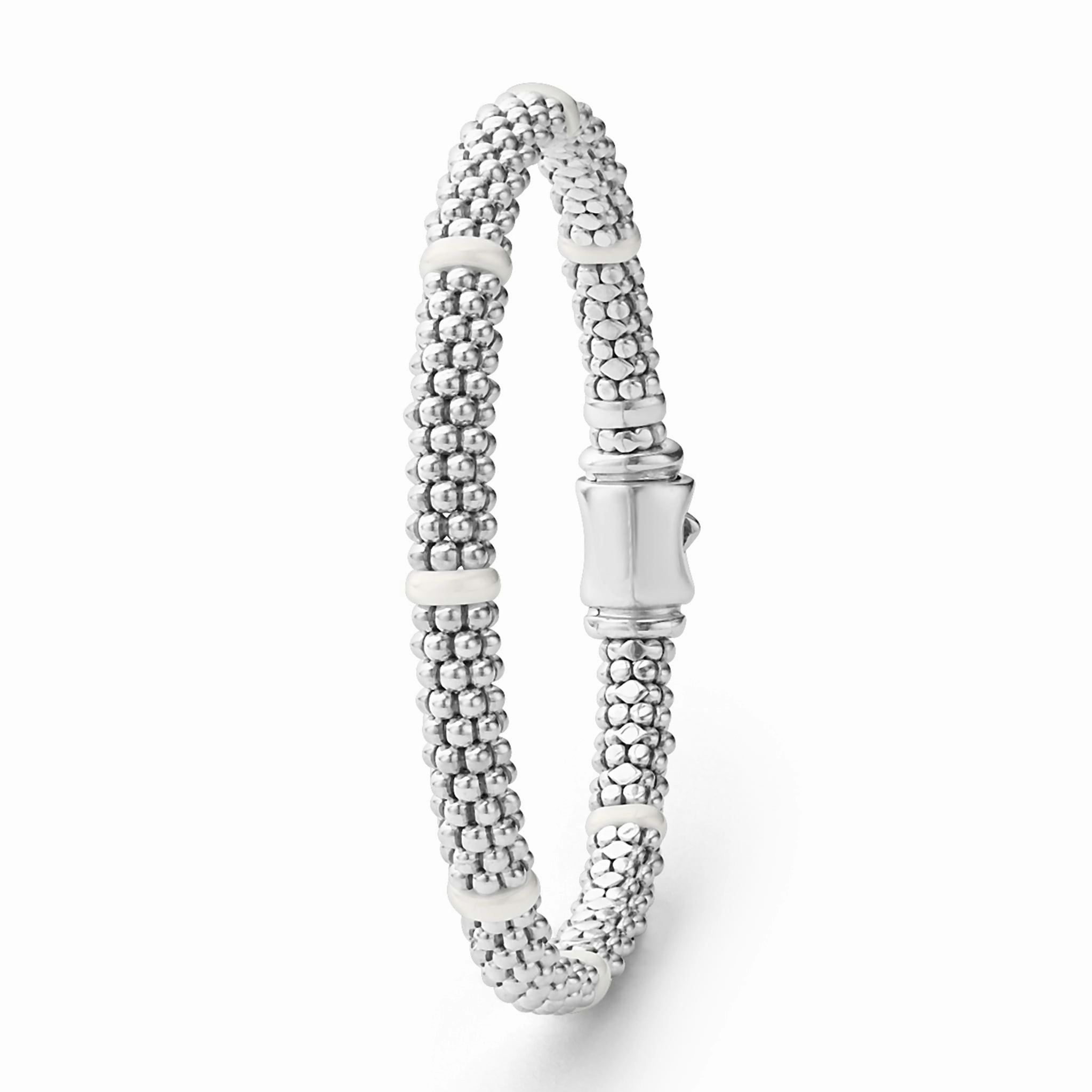 White Caviar White Ceramic Station Caviar Bracelet | 6mm