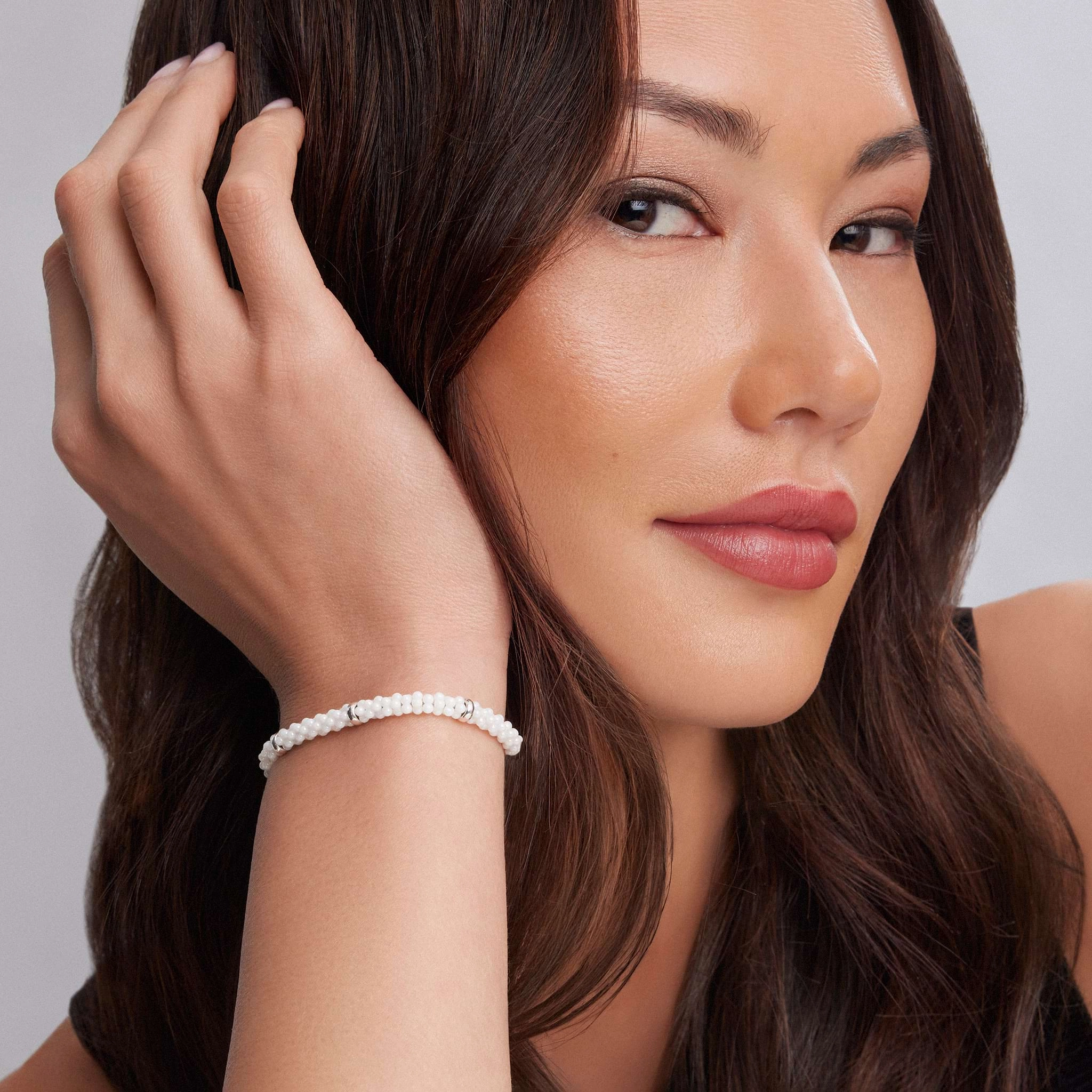 White Caviar White Five Silver Station Ceramic Bracelet | 5mm