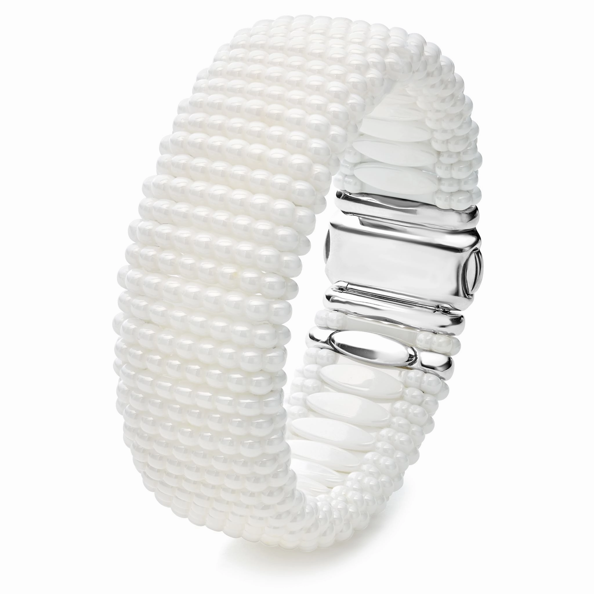 White Caviar White Statement Ceramic Caviar Bracelet | 23mm