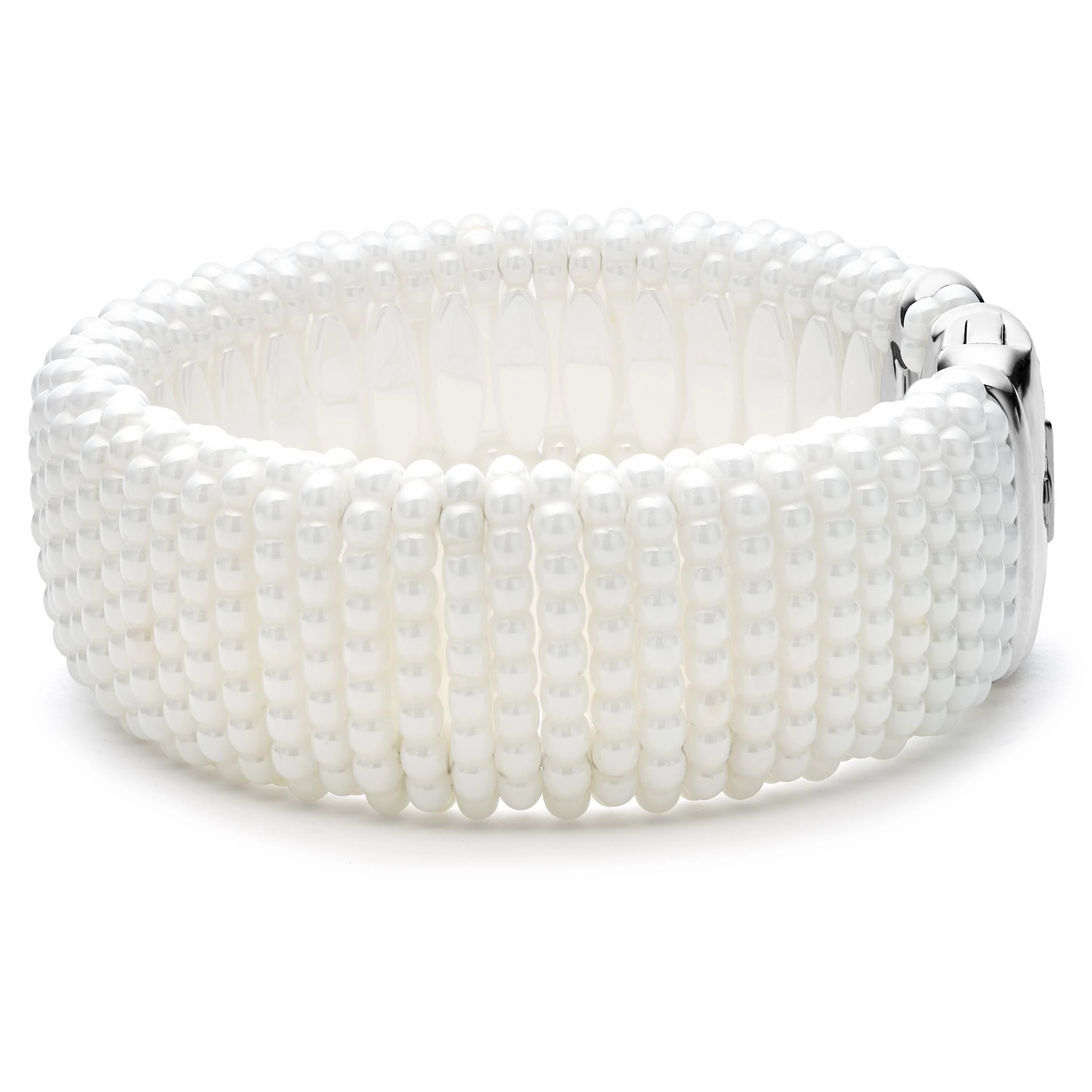 White Caviar White Statement Ceramic Caviar Bracelet | 23mm