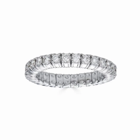 White Gold Stretch Eternity Ring with Diamonds