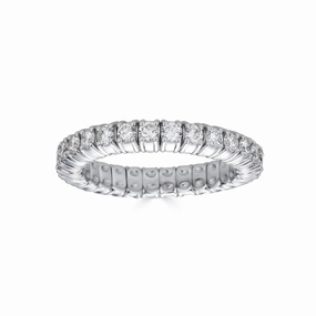 White Gold Stretch Eternity Ring with Diamonds