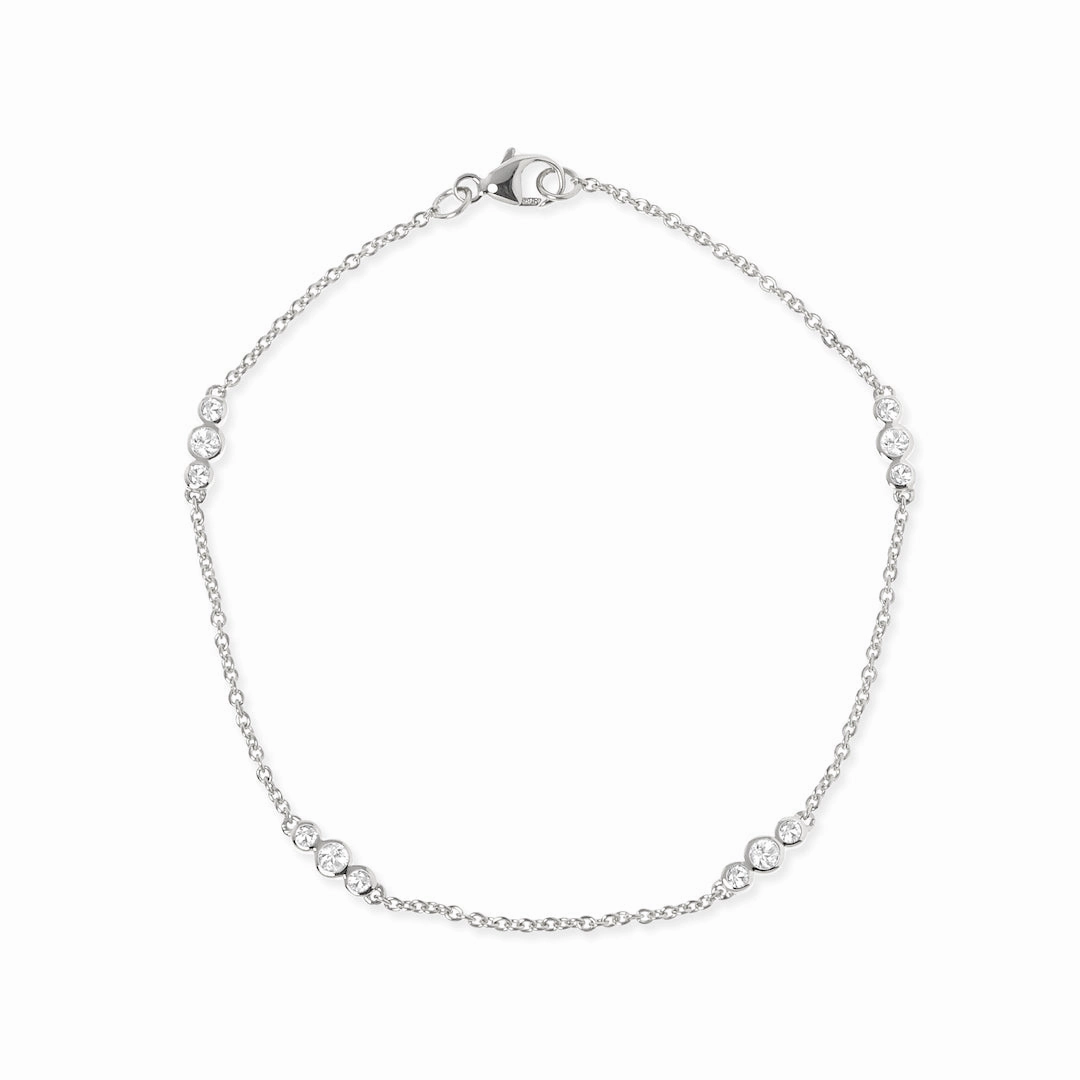 White Gold Triplets Bracelet in Diamonds