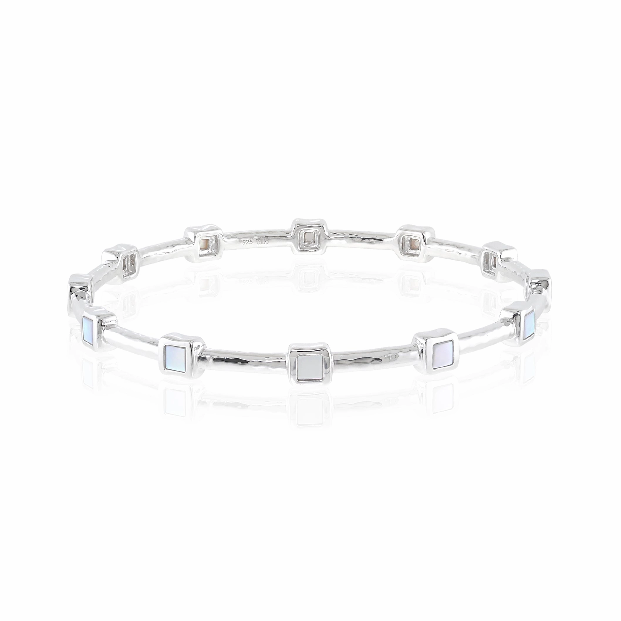 White Mother-of-Pearl Stacking Bangle