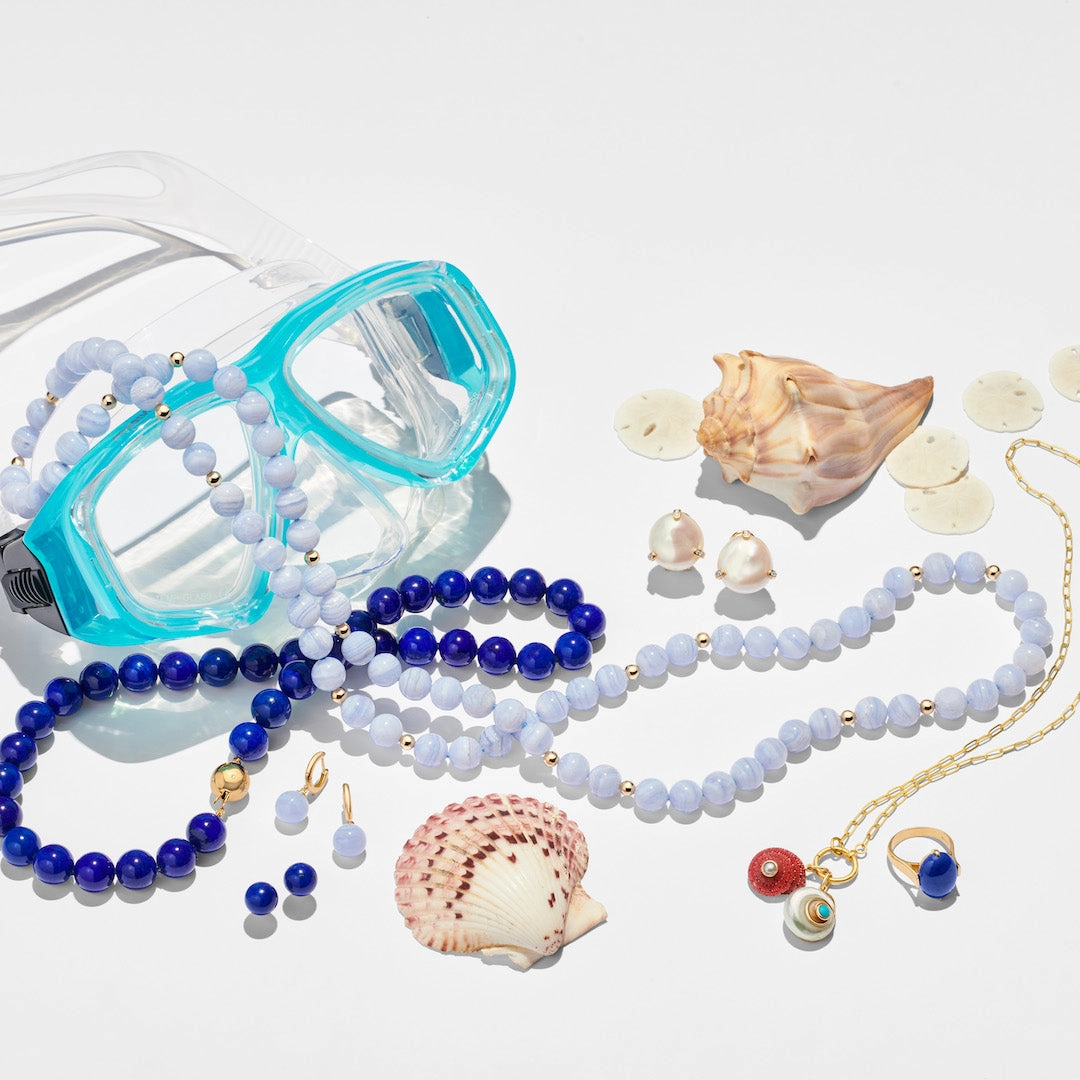 White Shell with Turquoise Charm
