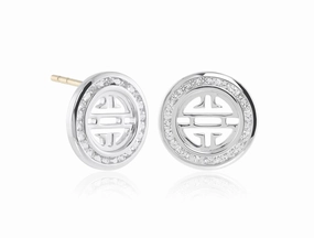 White Topaz & Silver Shou Earrings