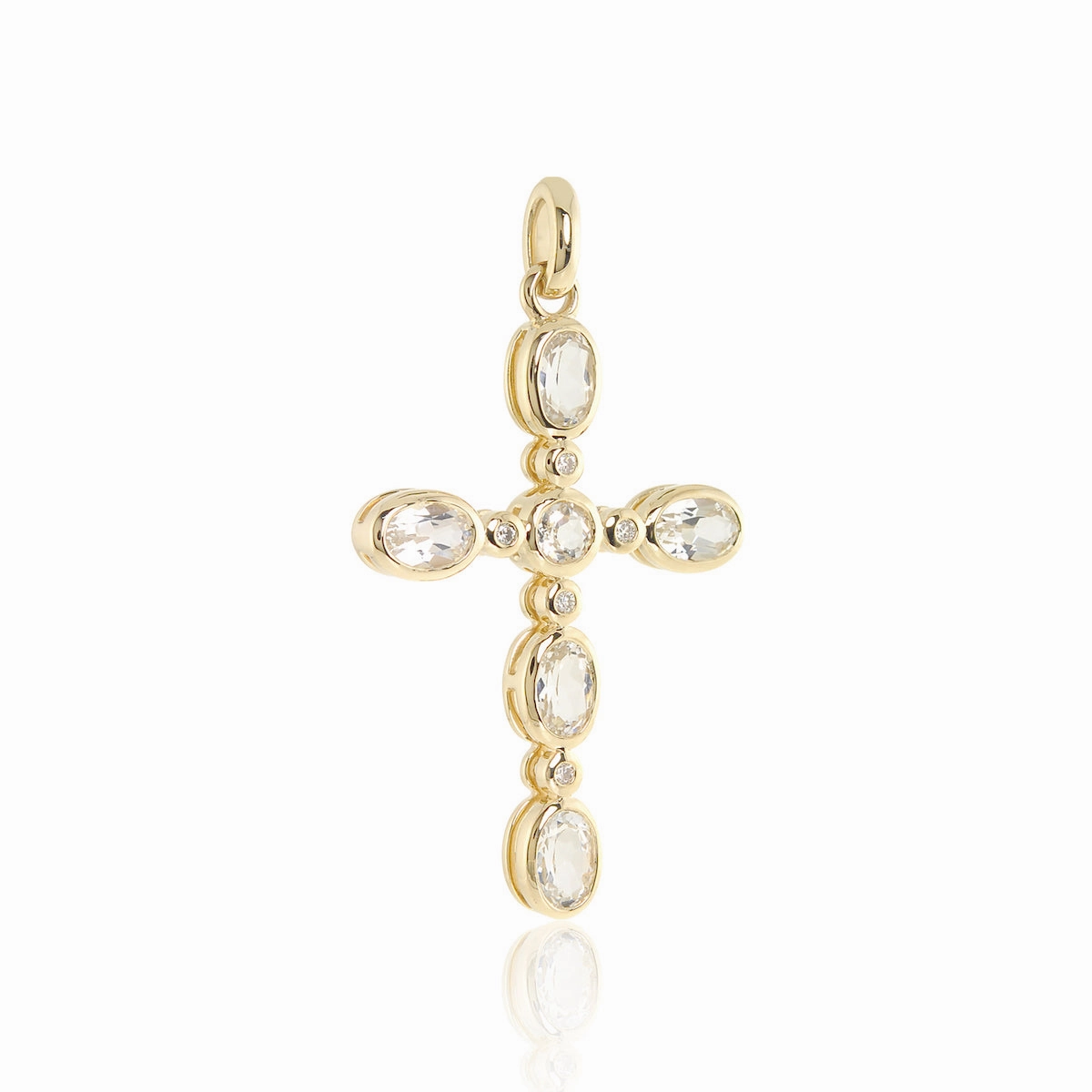 White Topaz Cross Pendant