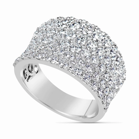 Wide Partway Diamond Ring