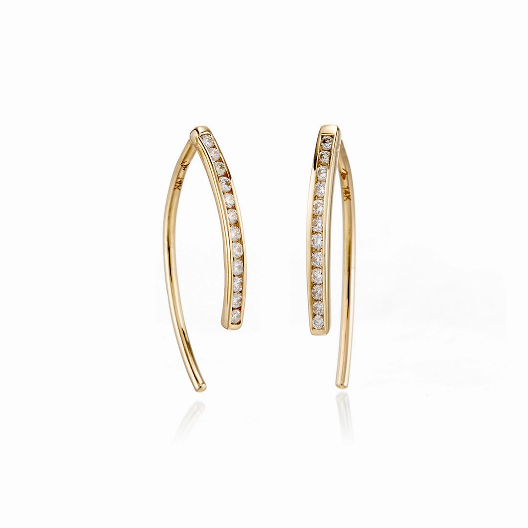 Wishbone Earrings in Diamonds