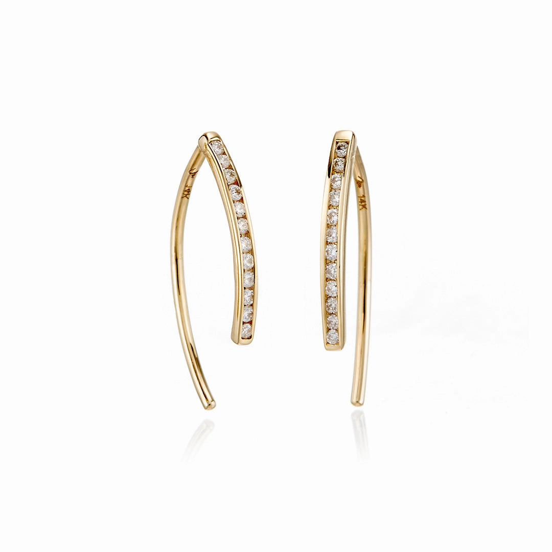 Wishbone Earrings in Diamonds
