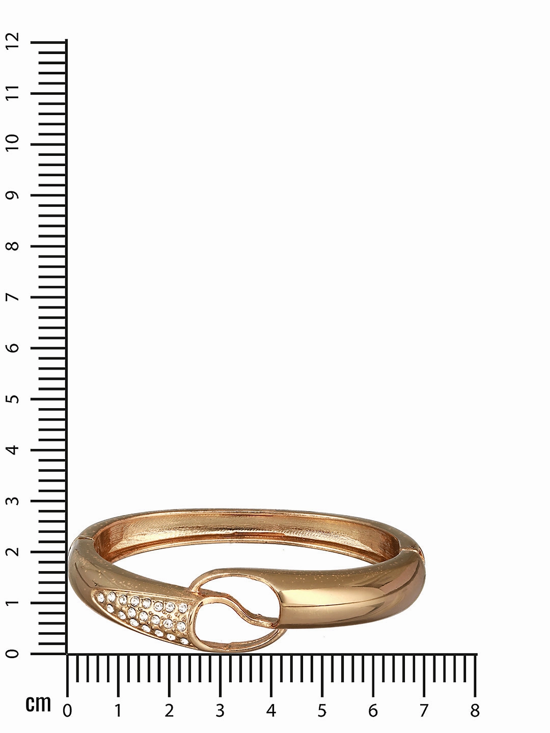 Women Gold-Toned & White Brass Cubic Zirconia Gold-Plated Bangle-Style Bracelet