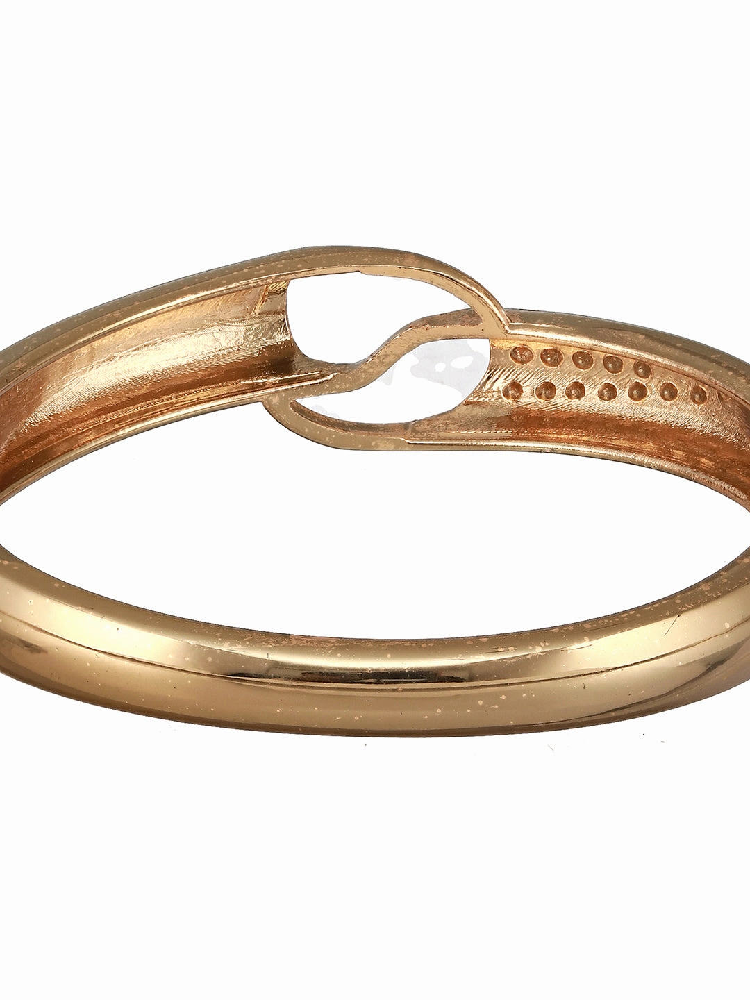 Women Gold-Toned & White Brass Cubic Zirconia Gold-Plated Bangle-Style Bracelet
