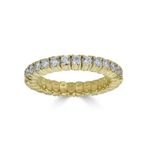 Yellow Gold Stretch Eternity Ring with Diamonds