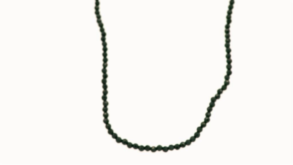 Yellow Gold Filled 25mm Beaded Black Spinel Necklace