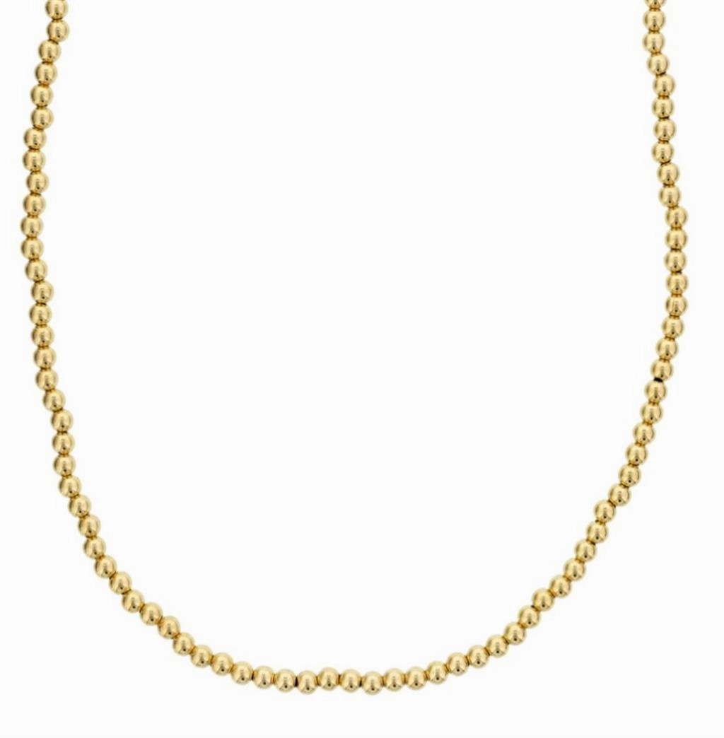 Yellow Gold Filled 4mm Beaded Necklace