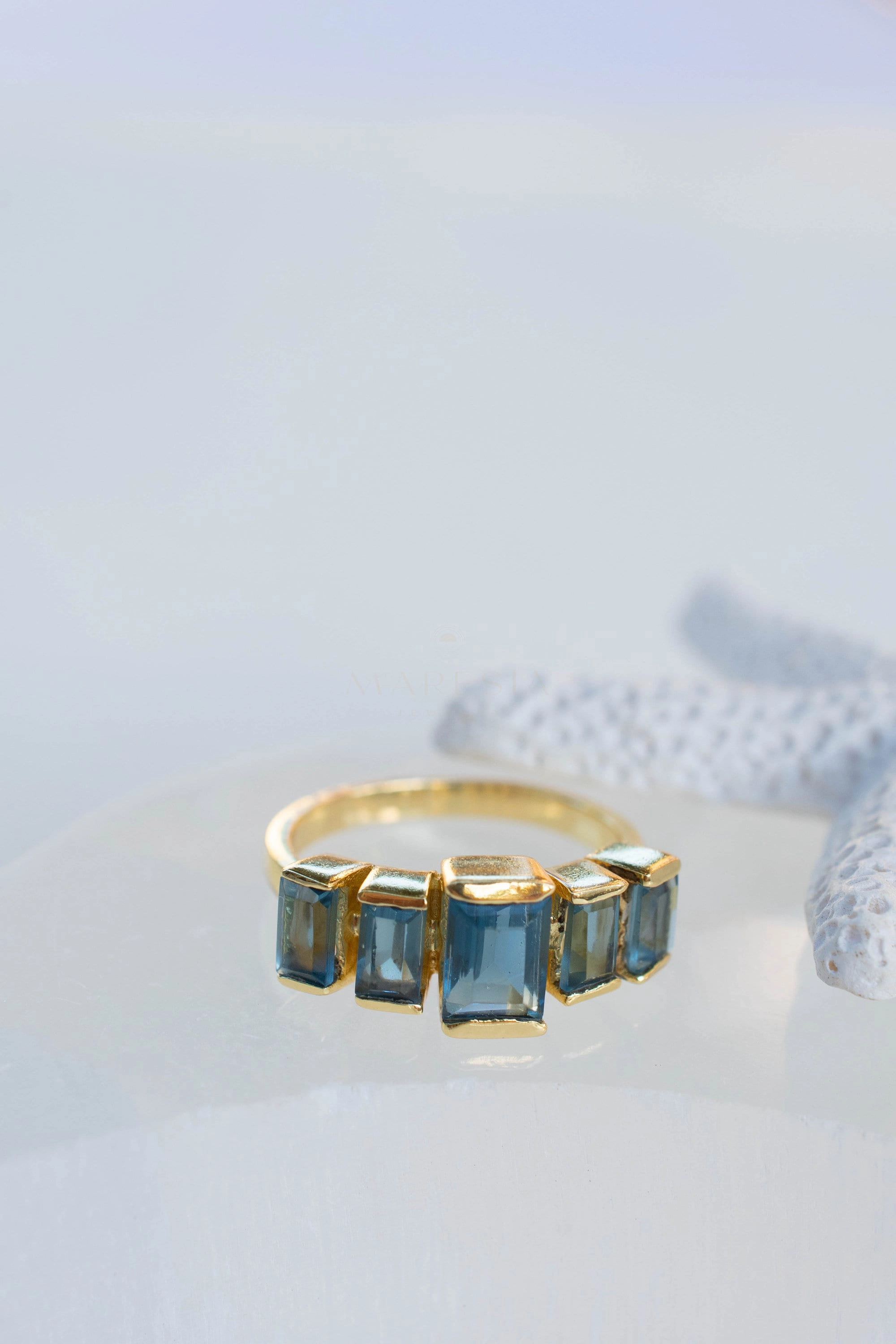 Zaya Ring ~ Iolite Hydro ~ 18k Gold Plated ~ MR338