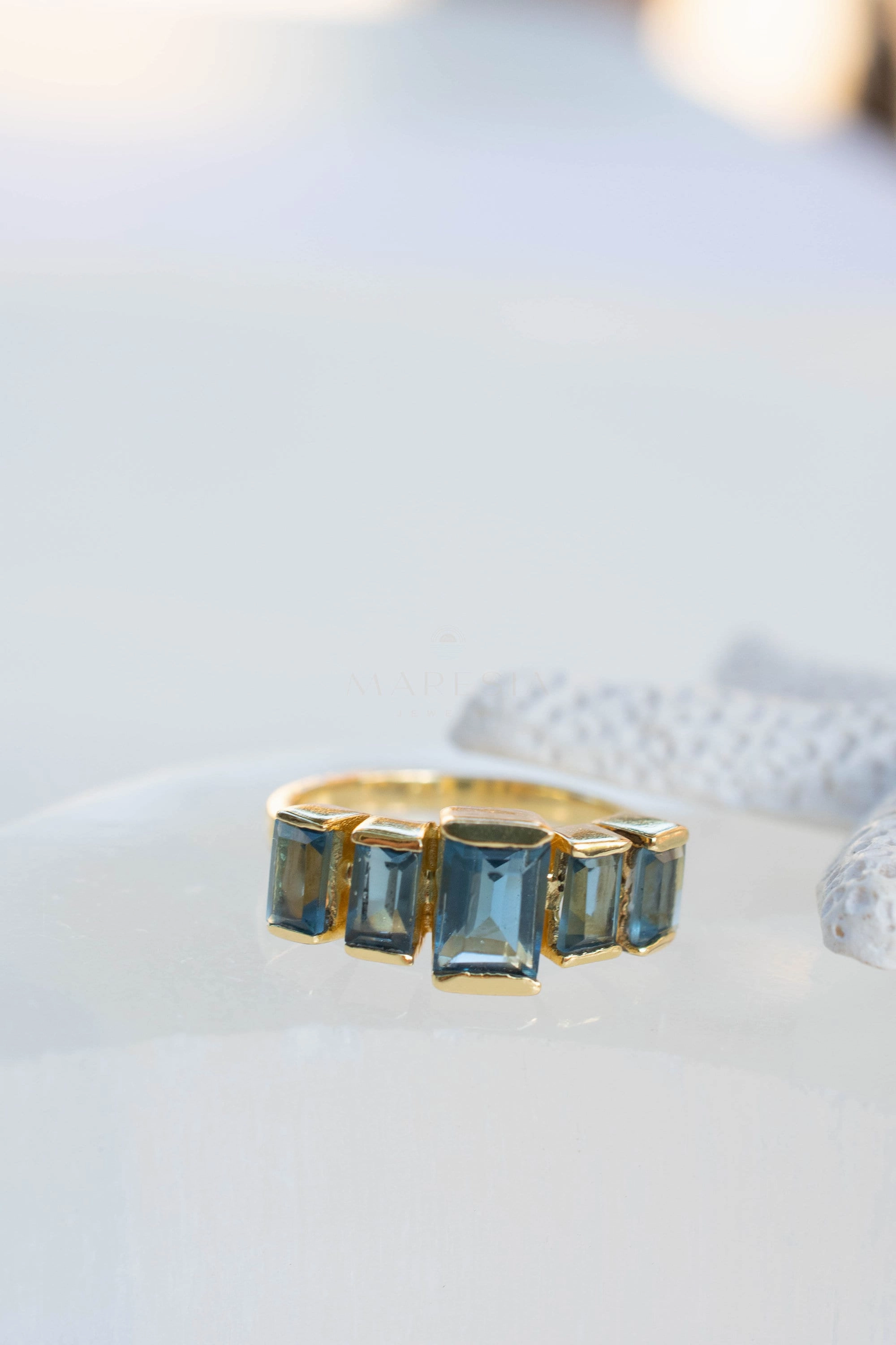 Zaya Ring ~ Iolite Hydro ~ 18k Gold Plated ~ MR338