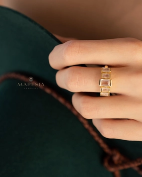 Zaya Rose Quartz Ring ~ 18k Gold Plated ~ MR337